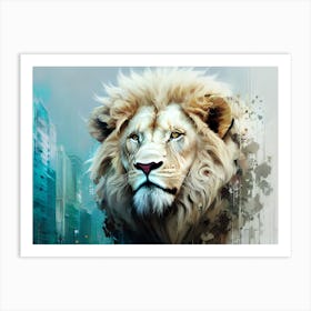 Lion In The City 6 Art Print