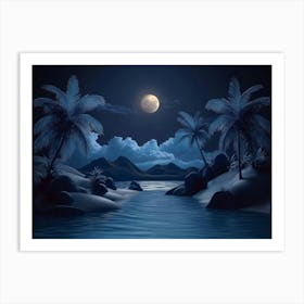 Abstract Tropical Island Landscape 4 Art Print