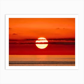 Sunset Over The Ocean Art Print