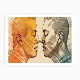 Two Men Facing Each Other Art Print