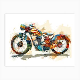 Vintage Colorful Scooter 16 Art Print