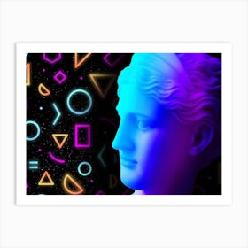 Ceres/Demeter - Ancient neon gods (synthwave/vaporwave/retrowave/cyberpunk) — aesthetic poster Art Print