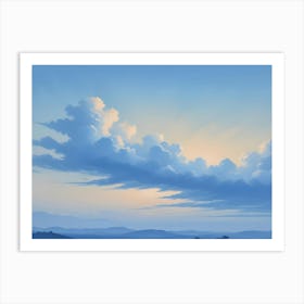 Blue Sky With Clouds At Sunset Art Print