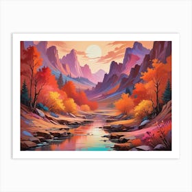 River In Autumn Art Print