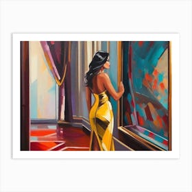 Woman In Yellow Dress Art Print