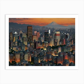 Tokyo Cityscape Art Print