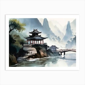 Chinese Landscape Painting 2 Art Print