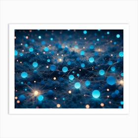 Mystical, Glowing Orbs Scattered Across A Dark, Textured Surface, Creating A Magical And Ethereal Atmosphere Art Print