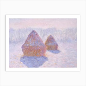 Haystacks (Effect Of Snow And Sun), (1891), Claude Monet Art Print