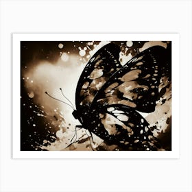 Butterfly In Black And White 4 Art Print