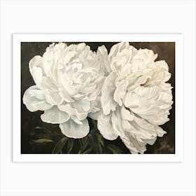 White Peonies 4 Art Print