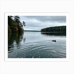 Texture Of A Calm Sea Under A Cloudy Autumn Sky Distinct Ripple Patterns On An Ocean Surface Wet L (1) Art Print