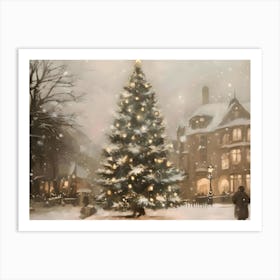 Christmas Tree In The Snow 7 Art Print