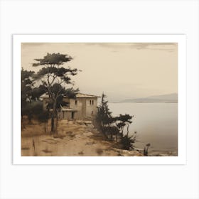 Villa On The Coast Painting Art Print