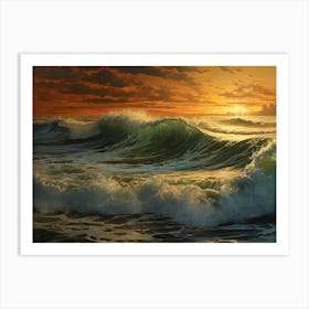 Sunset Over The Ocean Art Print