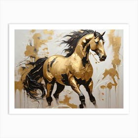 Gold Horse Painting 12 Art Print