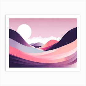 Abstract Landscape, minimalistic vector art 4 1 Art Print