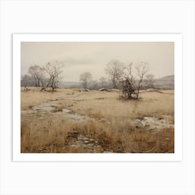 Muted Vintage Farm Scenery Art Print