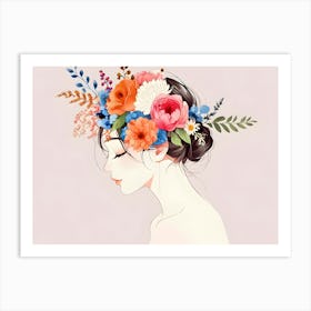 Fashion Woman With Flowers 38 Art Print