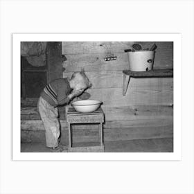 Son Of Sharecropper Washing Face, Near Pace, Mississippi, Background, Sunflower Plantation, Mississippi By Art Print