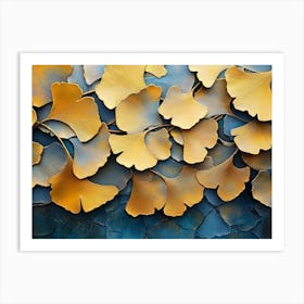 Golden Ginkgo Biloba Abstract 1 Art Print