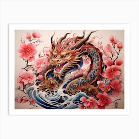 Dragon In The Water 1 Art Print