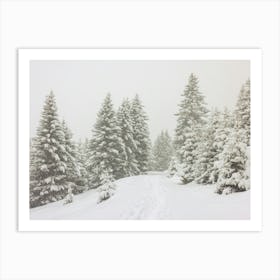 Retro Snowy Forest | Austria  Art Print