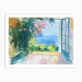 Sorrento From The Window View Painting 2 Art Print