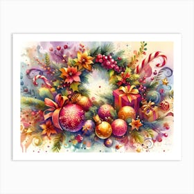 Christmas Wreath Art Print