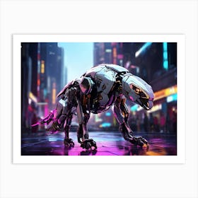 Robots Wolf In The City Paintings Art Print Art Print