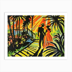 Couple At Sunset Art Print