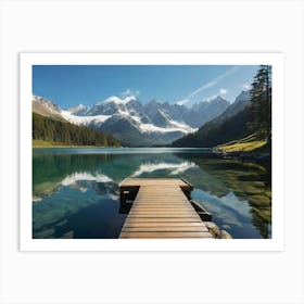 Lake In The Mountains Paintings Art Print Art Print