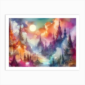 City At Night 5 Art Print