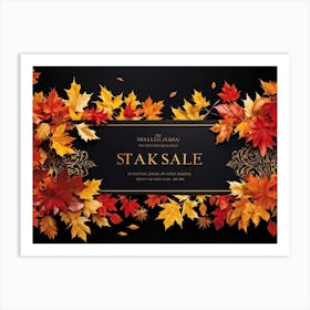 An Exuberant Autumn Sale Banner Adorned With Intricate Designs Revealing An Exciting Juxtaposition 1 Art Print