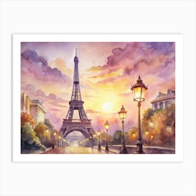 Paris At Sunset Art Print