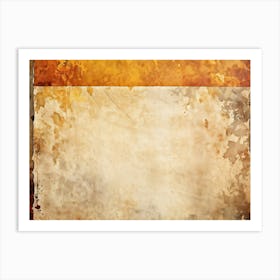 A Watercolor Paper With Grunge Texture Stained And Distressed Bearing Faint Traces Of Yellow And O Art Print