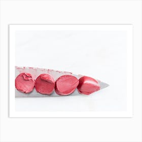 Pink Lipstick On A Knife Art Print