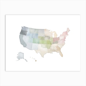 USA Map No 430 Art Print