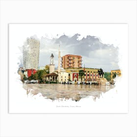 Sheshi Skënderbej, Tirana, Albania Art Print