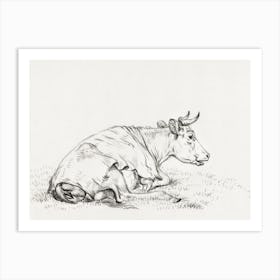 Lying Cow, To The Right, Jean Bernard Art Print