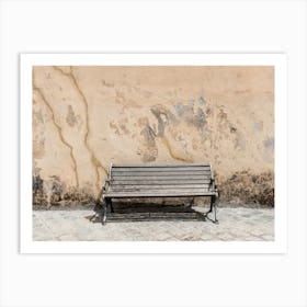 Bench In The Streets Of Civita Art Print