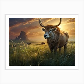 Elk In The Grass 1 Art Print