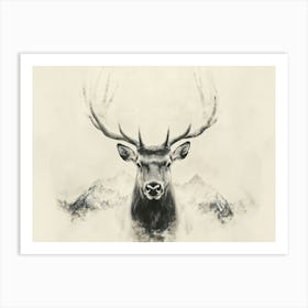 Deer Head Canvas Print Art Print