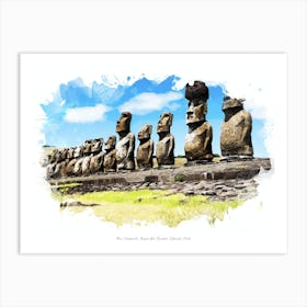 Ahu Tongariki, Rapa Nui (Easter Island), Chile Art Print