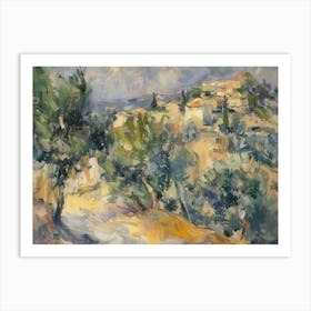 Golden Afternoon Painting Inspired By Paul Cezanne Art Print