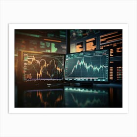 Stock Market Monitors 1 Art Print