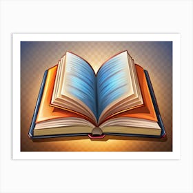 Open Book With Glowing Pages On A Transparent Background Art Print