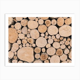Firewood Pile Art Print
