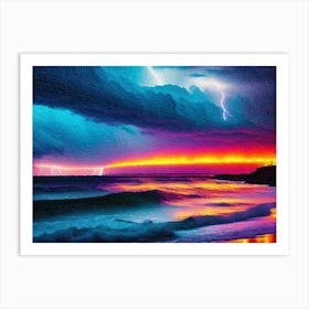 storm At The Beach Art Print