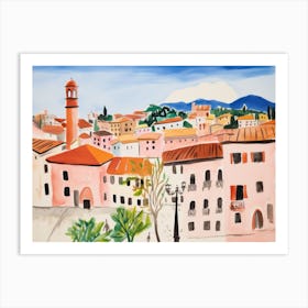 Vicenza Italy Cute Watercolour Illustration 4 Art Print